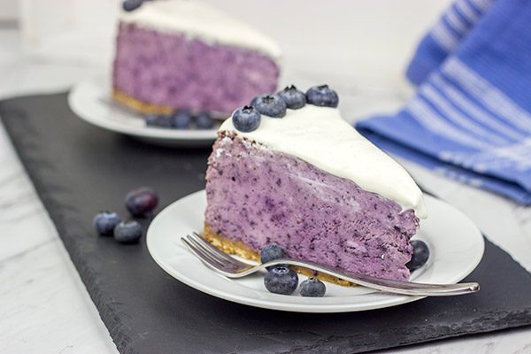This Fresh Blueberry Cheesecake is packed with fresh summer blueberries...and it's a fun dessert to serve on a warm summer evening!