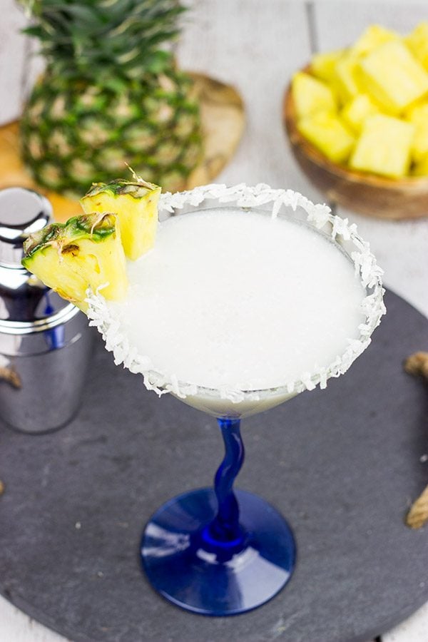 This Pineapple Coconut Martini is perfect for warm summer evenings on the back porch! Cheers!