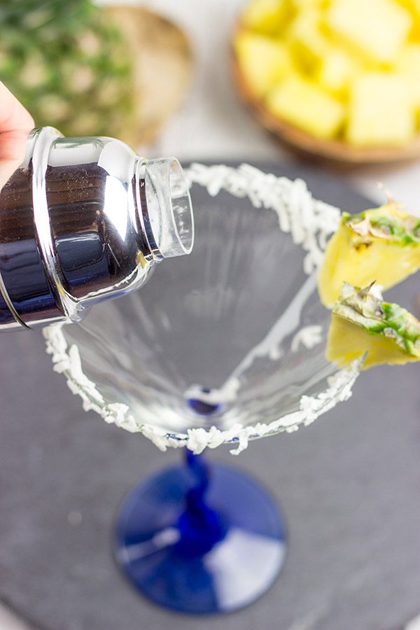 This Pineapple Coconut Martini is perfect for warm summer evenings on the back porch! Cheers!