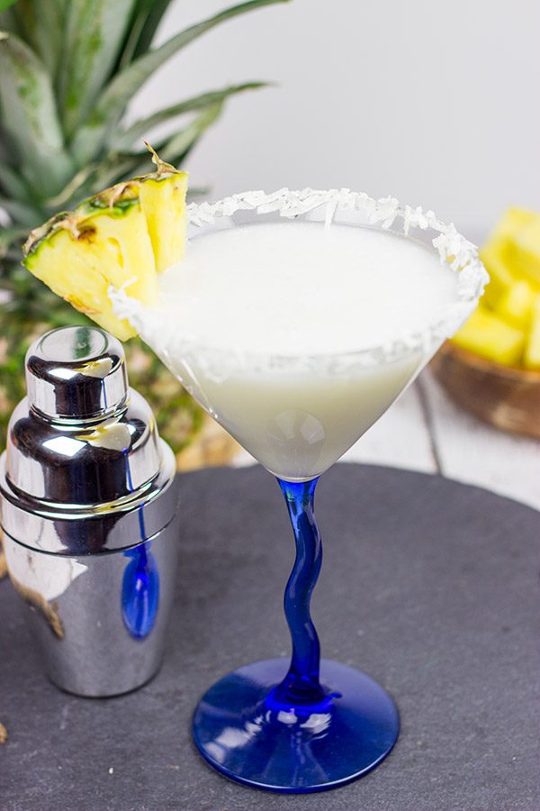 This Pineapple Coconut Martini is perfect for warm summer evenings on the back porch! Cheers!