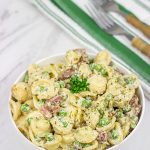 This Prosciutto and Pea Pasta Salad is a fun twist on a classic, and it's an excellent side dish to serve alongside your favorite grilled summer recipes!