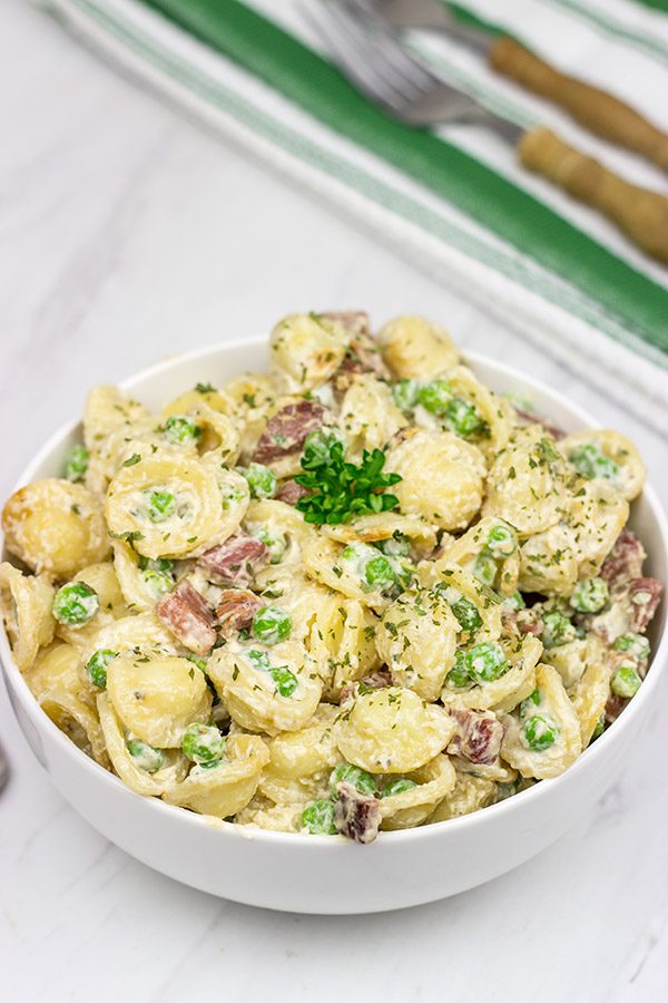 This Prosciutto and Pea Pasta Salad is a fun twist on a classic, and it's an excellent side dish to serve alongside your favorite grilled summer recipes!