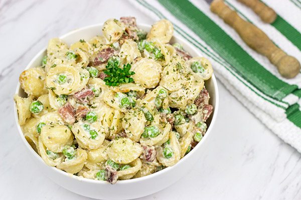 This Prosciutto and Pea Pasta Salad is a fun twist on a classic, and it's an excellent side dish to serve alongside your favorite grilled summer recipes!
