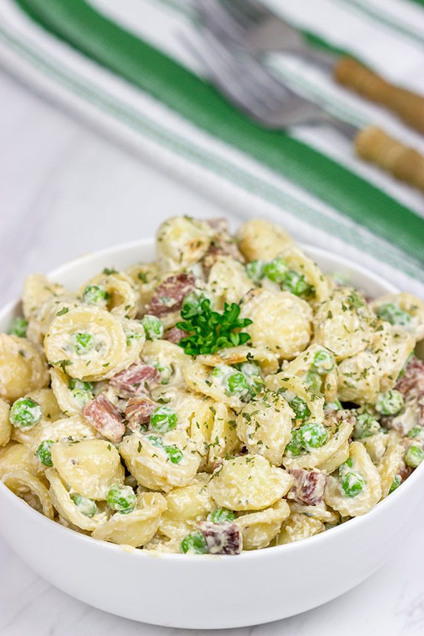 This Prosciutto and Pea Pasta Salad is a fun twist on a classic, and it's an excellent side dish to serve alongside your favorite grilled summer recipes!