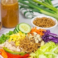 This Chinese Chicken Salad is packed with fresh produce, and it's a fun recipe to mix up weekday lunches!