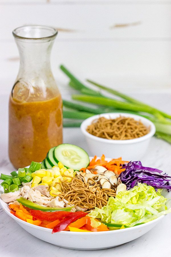 This Chinese Chicken Salad is packed with fresh produce, and it's a fun recipe to mix up weekday lunches!
