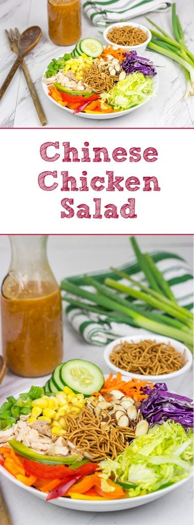 This Chinese Chicken Salad is packed with fresh produce, and it's a fun recipe to mix up weekday lunches!