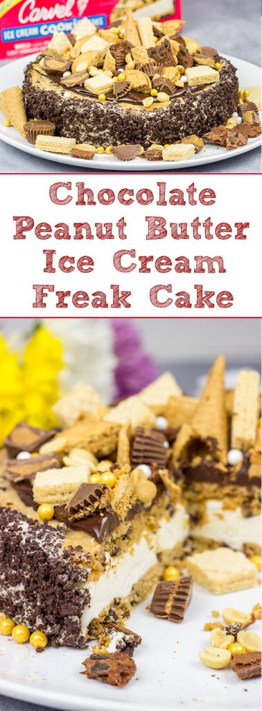 Summer is just around the corner! Celebrate with a slice of this Chocolate Peanut Butter Ice Cream Freak Cake!