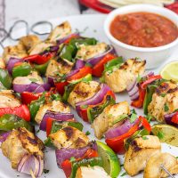 These Grilled Chicken Fajita Kabobs are a delicious way to enjoy dinner on the grill! Serve them alone or with tortillas and a spoonful of salsa...either way will be delicious!