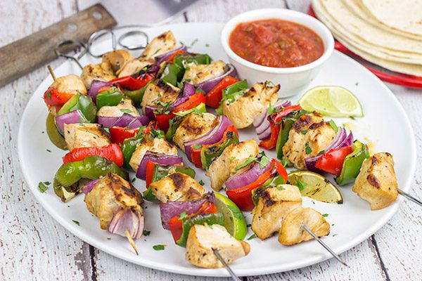These Grilled Chicken Fajita Kabobs are a delicious way to enjoy dinner on the grill!  Serve them alone or with tortillas and a spoonful of salsa...either way will be delicious!