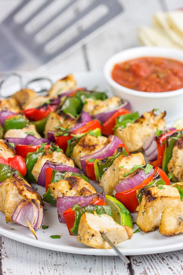 These Grilled Chicken Fajita Kabobs are a delicious way to enjoy dinner on the grill! Serve them alone or with tortillas and a spoonful of salsa...either way will be delicious!