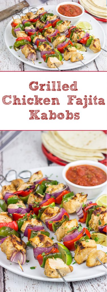 These Grilled Chicken Fajita Kabobs are a delicious way to enjoy dinner on the grill! Serve them alone or with tortillas and a spoonful of salsa...either way will be delicious!