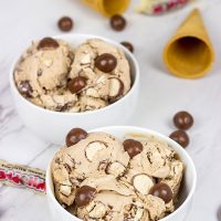 This Malted Milk Ice Cream is chocolaty, creamy and delicious...and it's packed with chopped Whoppers! Grab a bowl and relax!