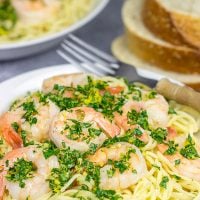 This Shrimp Gremolata Linguine comes together in 30 minutes (or less!), so it's a perfect pasta recipe for busy weeknights!