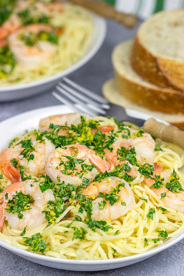 This Shrimp Gremolata Linguine comes together in 30 minutes (or less!), so it's a perfect pasta recipe for busy weeknights!