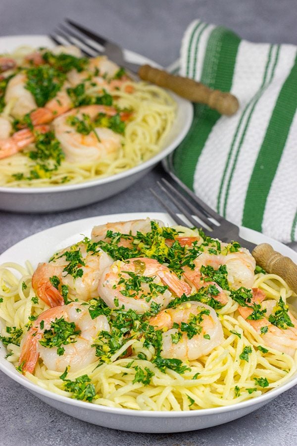 This Shrimp Gremolata Linguine comes together in 30 minutes (or less!), so it's a perfect pasta recipe for busy weeknights!