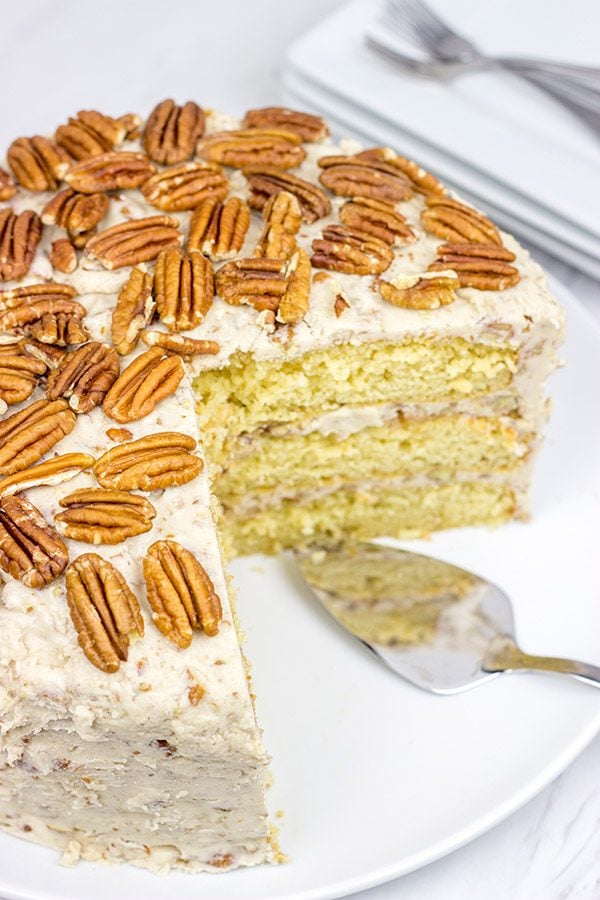 If you're looking for a unique and delicious cake recipe, then look no further!  This Southern Pecan Praline Cake is one of our new favorites!