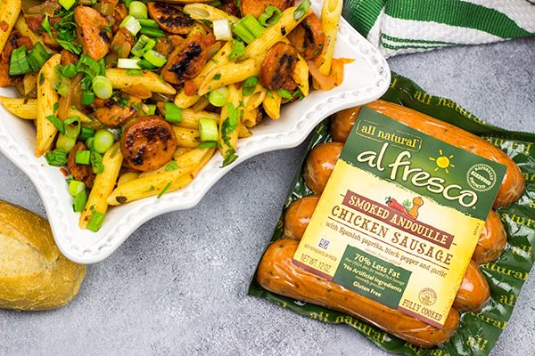 Mix up the weeknight dinner routine with this Cajun Pastalaya with Smoked Andouille Chicken Sausage!
