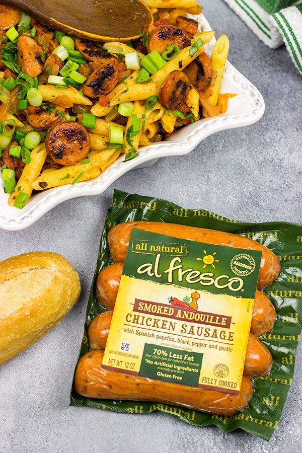 Mix up the weeknight dinner routine with this Cajun Pastalaya with Smoked Andouille Chicken Sausage!