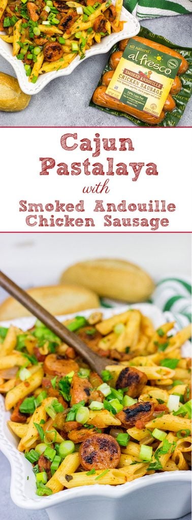 Mix up the weeknight dinner routine with this Cajun Pastalaya with Smoked Andouille Chicken Sausage!