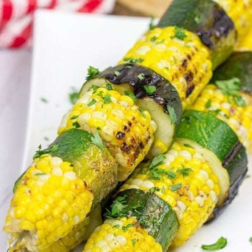 These Grilled Corn on the Cob Skewers make for an easy and fun summer side dish on the grill!