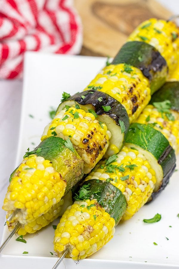 These Grilled Corn on the Cob Skewers make for an easy and fun summer side dish on the grill!