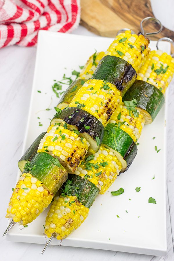 These Grilled Corn on the Cob Skewers make for an easy and fun summer side dish on the grill!