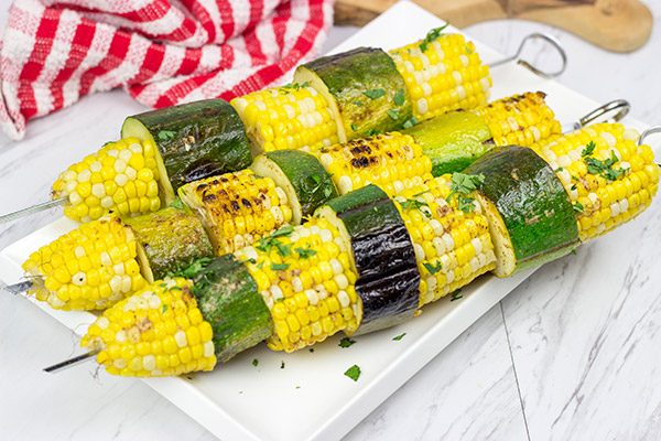These Grilled Corn on the Cob Skewers make for an easy and fun summer side dish on the grill!