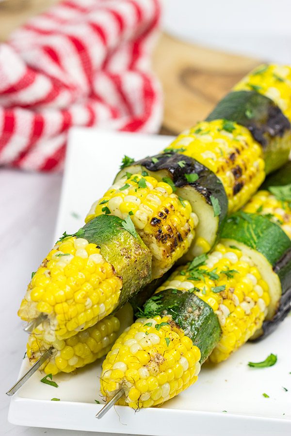 These Grilled Corn on the Cob Skewers make for an easy and fun summer side dish on the grill!