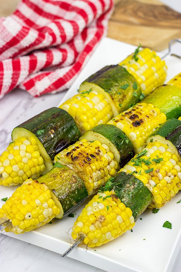 These Grilled Corn on the Cob Skewers make for an easy and fun summer side dish on the grill!