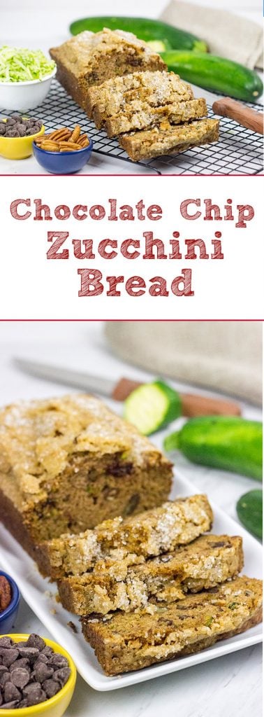 Overrun with zucchini? Grab some chocolate chips from the pantry and make a batch of this tasty Chocolate Chip Zucchini Bread!