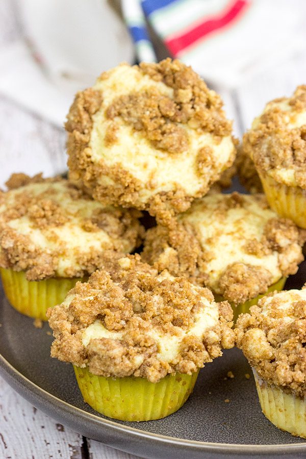 Do you love brown sugar and cinnamon?  Then these Crumb Cake Muffins are calling your name!  They're packed with flavor, and they can be served as breakfast or dessert!