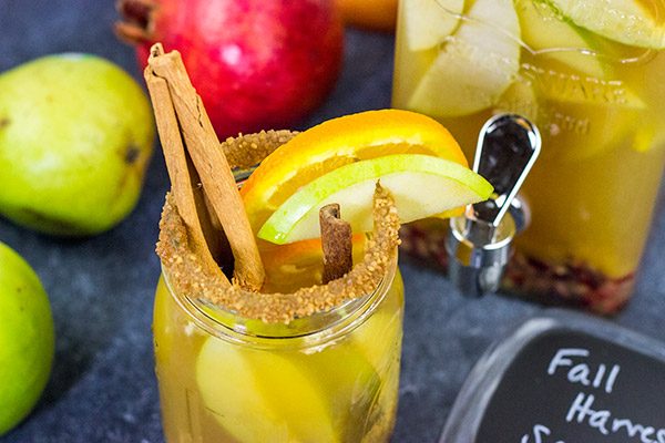 Celebrate the arrival of Autumn with a glass of this Fall Harvest Sangria.  It's full of your favorite fruits, and it can be made with either red or white wine!