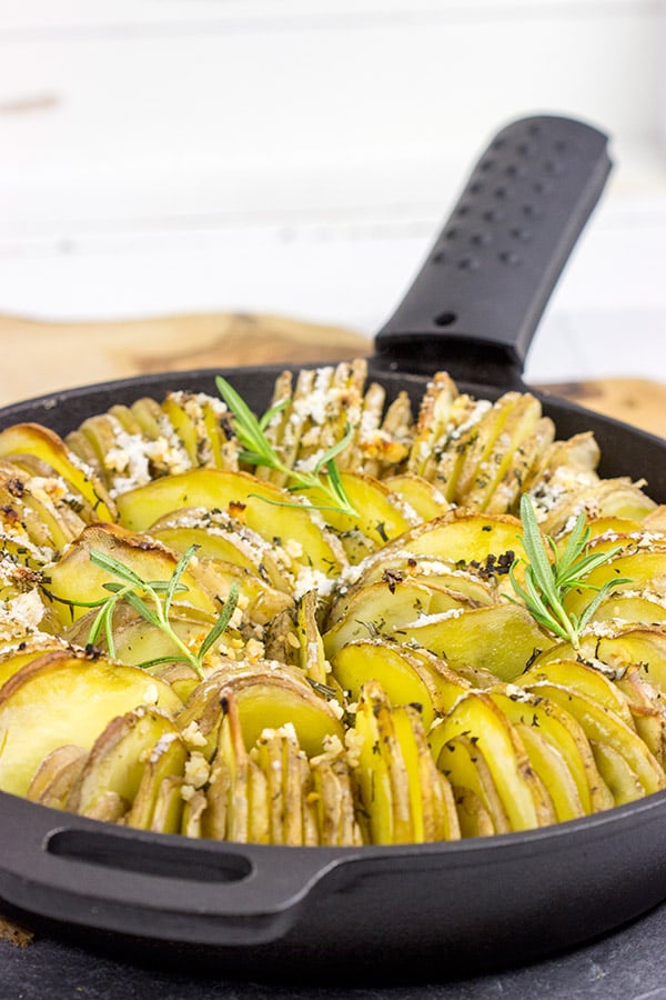 Grab that cast iron skillet! These Garlic and Rosemary Roasted Potatoes are a fun twist on a classic recipe!