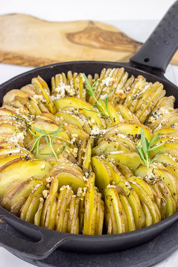 Grab that cast iron skillet! These Garlic and Rosemary Roasted Potatoes are a fun twist on a classic recipe!