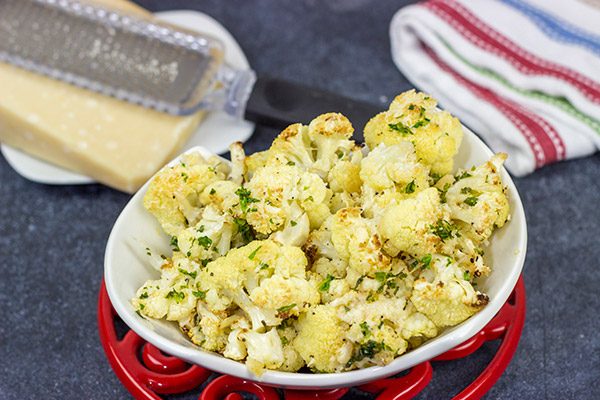 Looking for an easy side dish?  Grab some Parmigiano Reggiano and make a batch of this Parmesan Roasted Cauliflower!