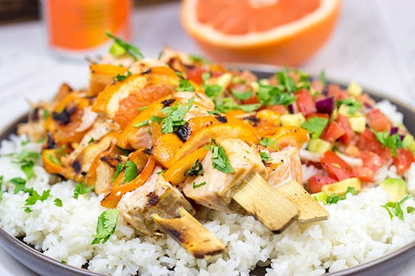 These Citrus Grilled Salmon Skewers are an easy and delicious way to enjoy dinner on the grill!  They're perfect for everything from backyard parties to tailgating with friends!