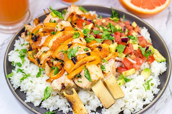 These Citrus Grilled Salmon Skewers are an easy and delicious way to enjoy dinner on the grill!  They're perfect for everything from backyard parties to tailgating with friends!