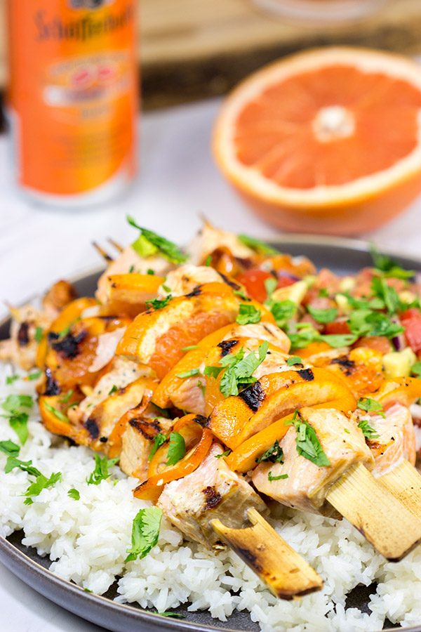 These Citrus Grilled Salmon Skewers are an easy and delicious way to enjoy dinner on the grill!  They're perfect for everything from backyard parties to tailgating with friends!