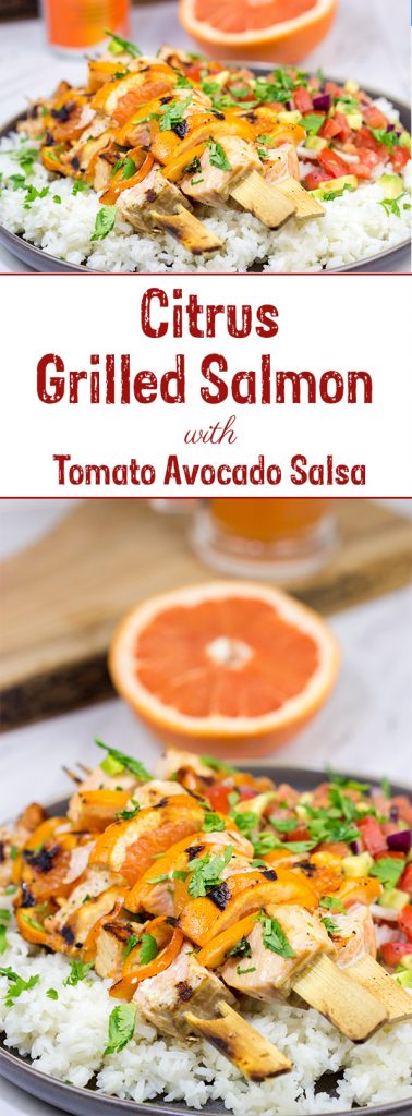 These Citrus Grilled Salmon Skewers are an easy and delicious way to enjoy dinner on the grill! They're perfect for everything from backyard parties to tailgating with friends!