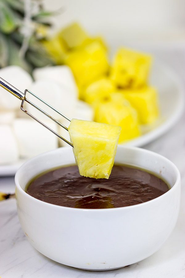 Looking for a fun dessert for a holiday party or just a quiet night with the family?  This Easy Chocolate Fondue is always a hit!