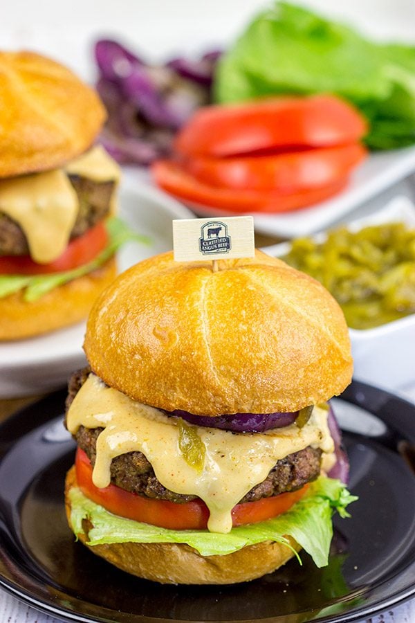 Bring the flavors of New Mexico to the grill with these Hatch Green Chile Burgers!  And don't forget the pepperjack cheese sauce!