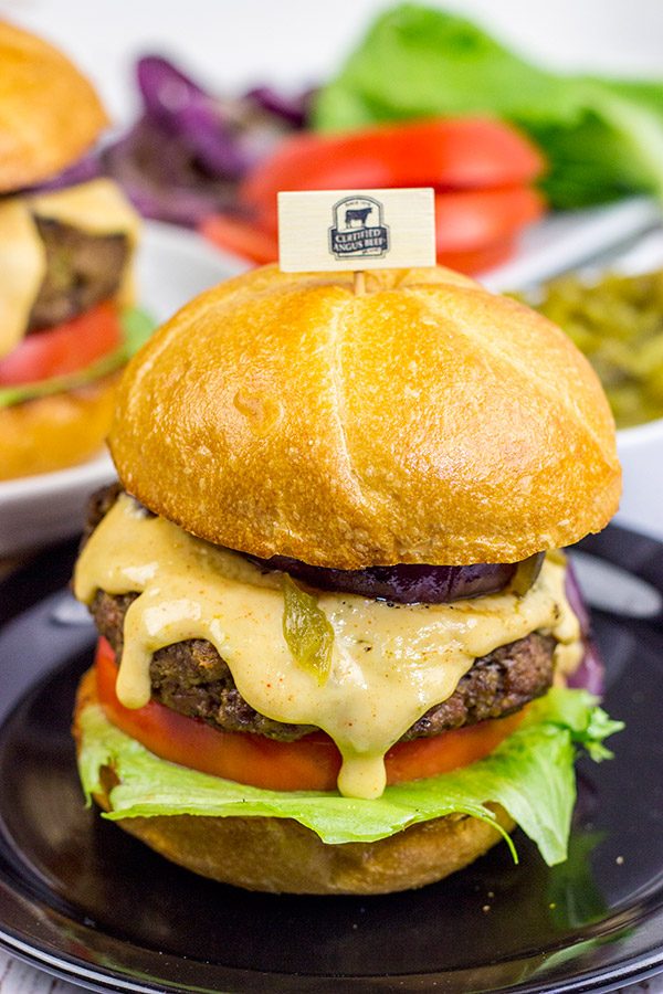 Bring the flavors of New Mexico to the grill with these Hatch Green Chile Burgers!  And don't forget the pepperjack cheese sauce!