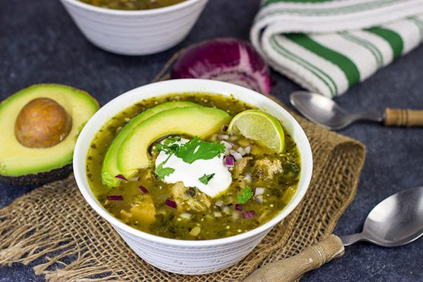 This Pork Chile Verde is loaded with flavor, and it's a great way to warm up on a cold evening!