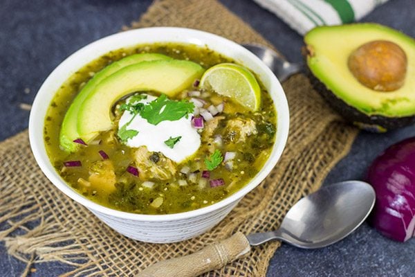 This Pork Chile Verde is loaded with flavor, and it's a great way to warm up on a cold evening!