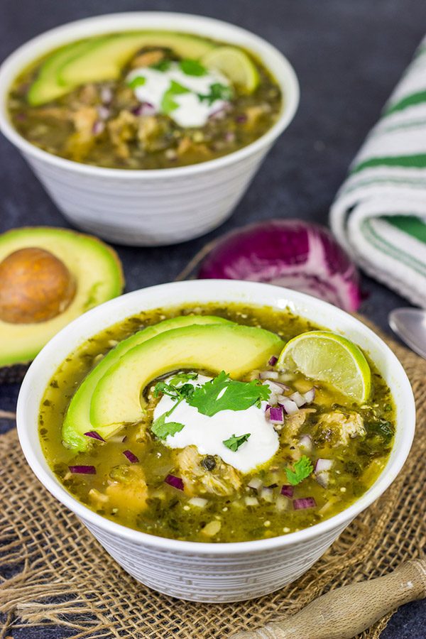 This Pork Chile Verde is loaded with flavor, and it's a great way to warm up on a cold evening!