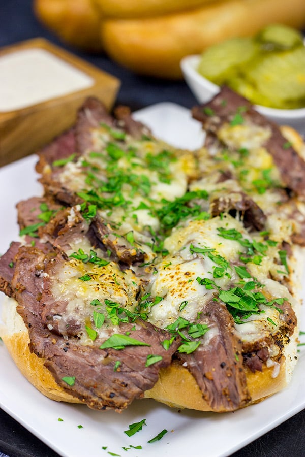 Loaded with tender steak and melty cheeses, these Sous Vide Steak Sandwiches are a favorite in our house!