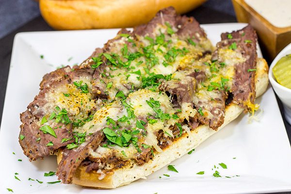 Loaded with tender steak and melty cheeses, these Sous Vide Steak Sandwiches are a favorite in our house!