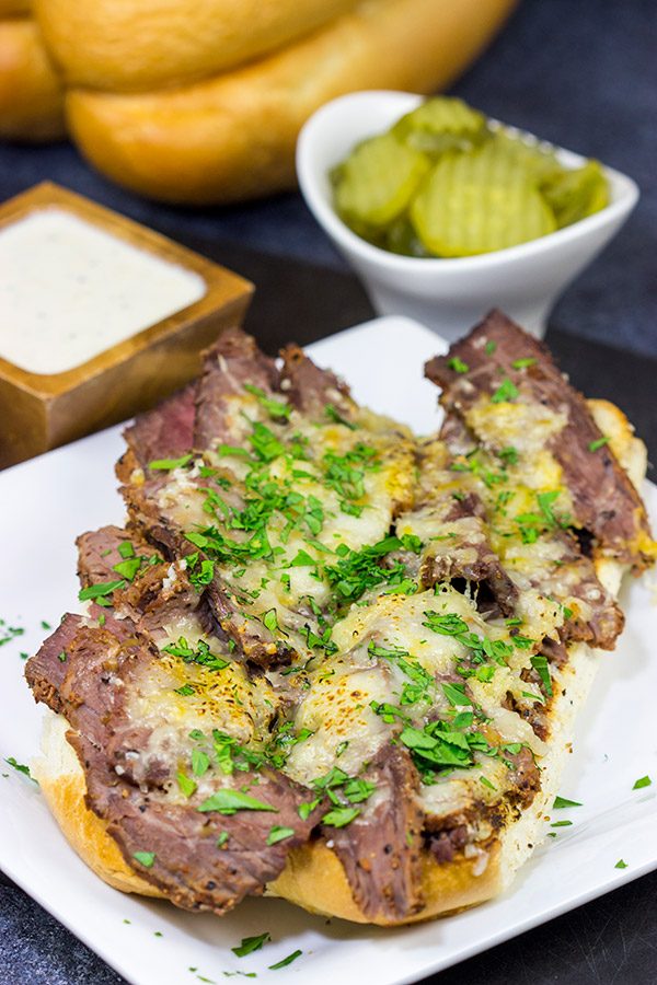 Loaded with tender steak and melty cheeses, these Sous Vide Steak Sandwiches are a favorite in our house!