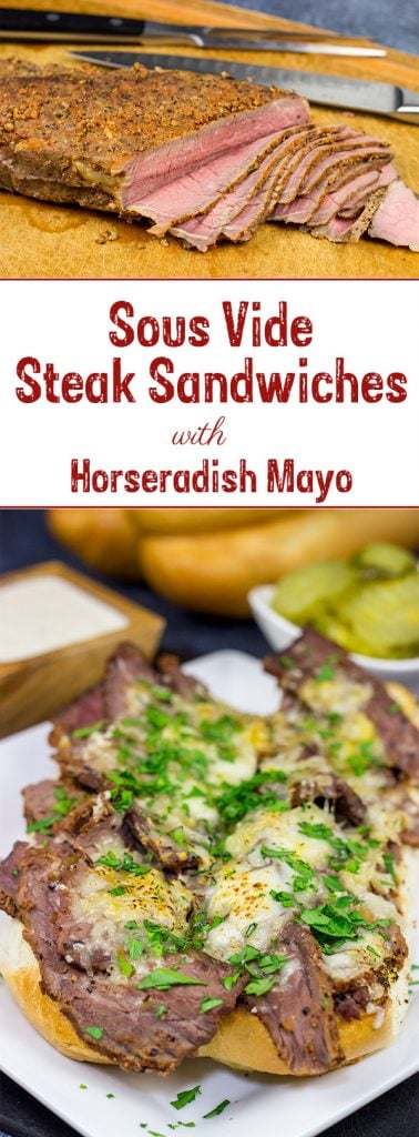 Loaded with tender steak and melty cheeses, these Sous Vide Steak Sandwiches are a favorite in our house!